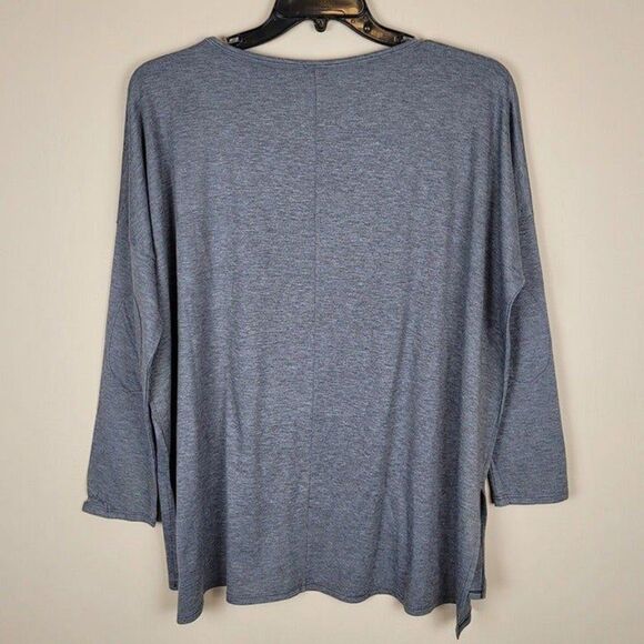 Go Couture Size XL Colorblock Top Long Sleeve Gray Green Red Black - Picture 2 of 12